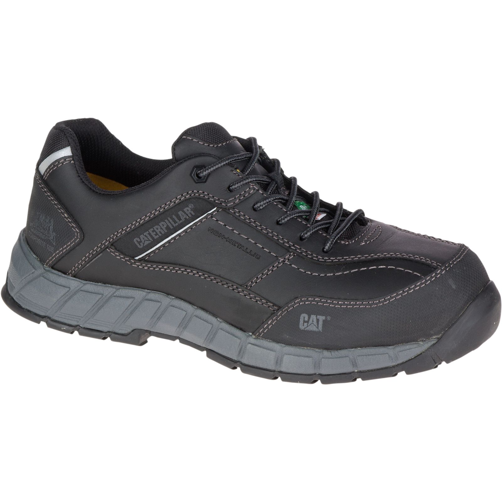 Caterpillar Shoes Online Pakistan - Caterpillar Streamline Leather Csa Composite Toe Mens Work Shoes Black (853279-OQR)